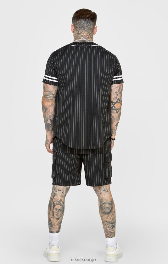 SikSilk menn svart baseballtrøye V8JH48390 klær