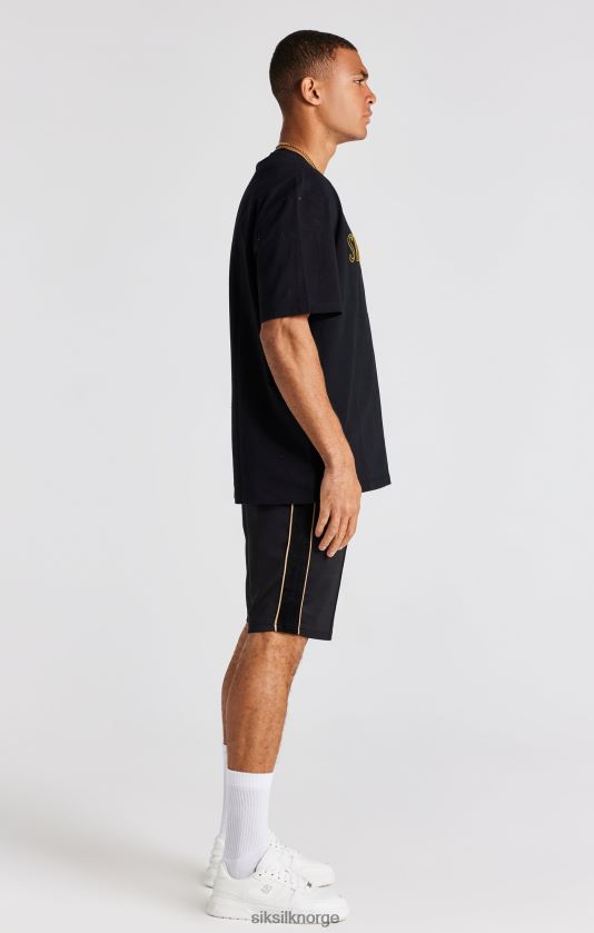 SikSilk menn svart crest oversized t-skjorte V8JH48373 klær