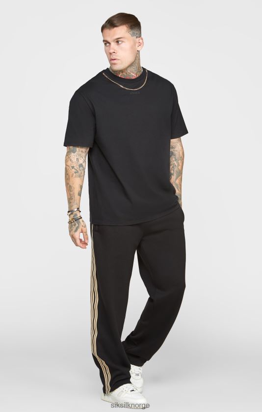 SikSilk menn svart kjede oversized t-skjorte V8JH48387 klær