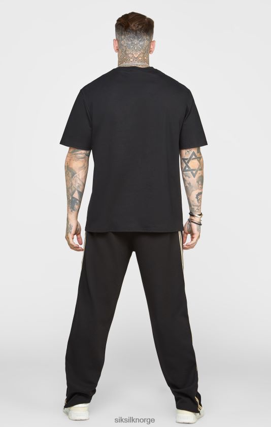 SikSilk menn svart kjede oversized t-skjorte V8JH48387 klær