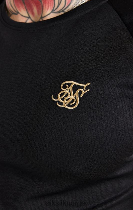 SikSilk menn svart og gull t-skjorte med elastisk mansjett V8JH48368 klær