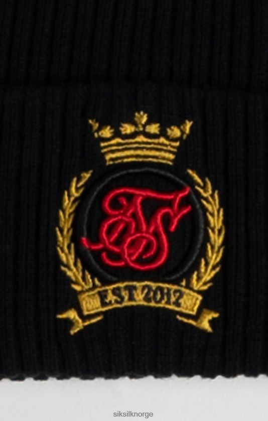 SikSilk unisex svart crest luehatt V8JH48230 tilbehør