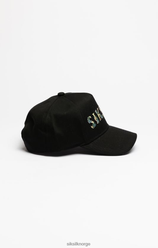 SikSilk unisex svart floral broderi trucker cap V8JH48227 tilbehør